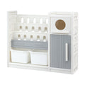 Keezi Kids Bookshelf and Toy Storage Organizer with 3-Tier Bookshelvs, 2 Removable Bins and 2 Storage KPS-BOOK3T-MUL-BG
