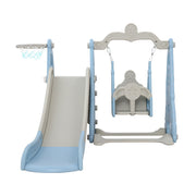 Keezi Kids Slide Swing Set Basketball Hoop Outdoor Playground Toys 170cm Blue KPS-SLIDE-2160-BU