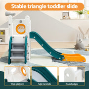 Keezi Kids Slide Set Basketball Hoop Outdoor Playground Outdoor Toys Telescope Storage KPS-SLIDE-B899-GN