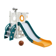 Keezi Kids Slide Set Basketball Hoop Outdoor Playground Outdoor Toys Telescope Storage KPS-SLIDE-B899-GN