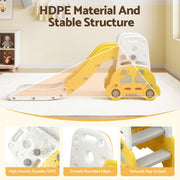 Keezi Kids Slide Set Toddler Indoor Playset Bookshelf Drawing Board Yellow KPS-SLIDE-CAR-YE