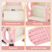 Keezi Kids Slide Set Basketball Hoop Outdoor Playground Toy Dragon 125cm Slide Pink KPS-SLIDE-DRAGON-PK