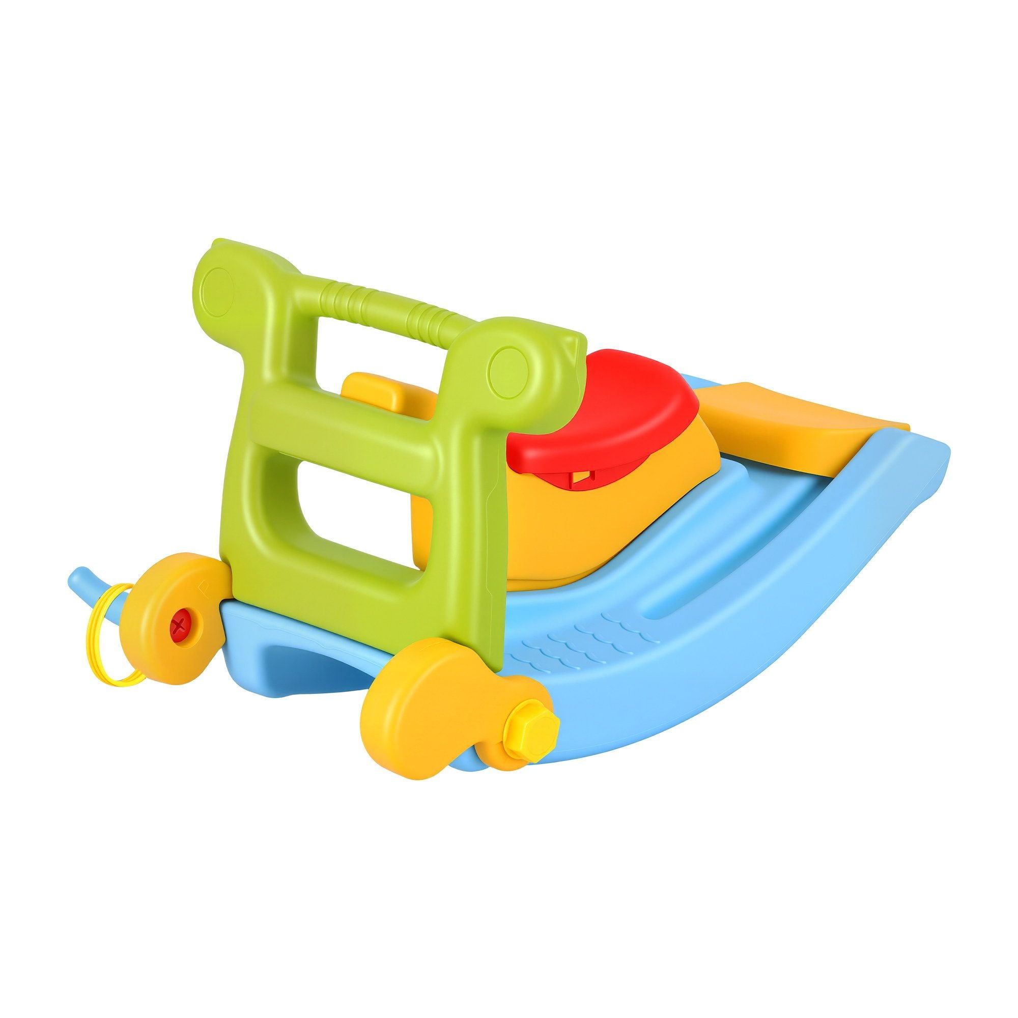 Keezi Kids Slide Set Toddler Indoor Playset Rocking Horse Ring Toss Multi Colour KPS-SLIDE-HRS-CLF