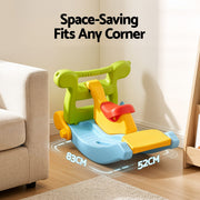Keezi Kids Slide Set Toddler Indoor Playset Rocking Horse Ring Toss Multi Colour KPS-SLIDE-HRS-CLF