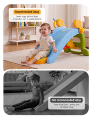 Keezi Kids Slide Set Toddler Indoor Playset Rocking Horse Ring Toss Multi Colour KPS-SLIDE-HRS-CLF