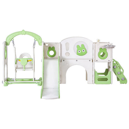 Keezi Kids Slide Swing Set Basketball Hoop Ring Football Outdoor Toys 140cm Green KPS-SLIDE-INSECT-4IN1-GN