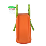 Keezi Kids Slide Set Basketball Hoop Indoor Outdoor Playground Toys 100cm Orange KPS-SLIDE-PANDA-OG