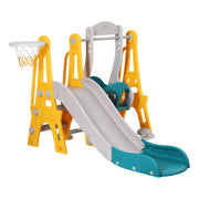 Keezi Kids Slide Swing Set Basketball Outdoor Toys Adjustable Height 140cm Green KPS-SLIDE-SWING-YE