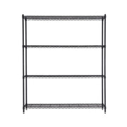 Artiss 4-Tier Kitchen Rack Shelf with Wheels Shelving 152x45x187CM Adjustable Metal Storage Shelves KR-MEL-4S-150-BK