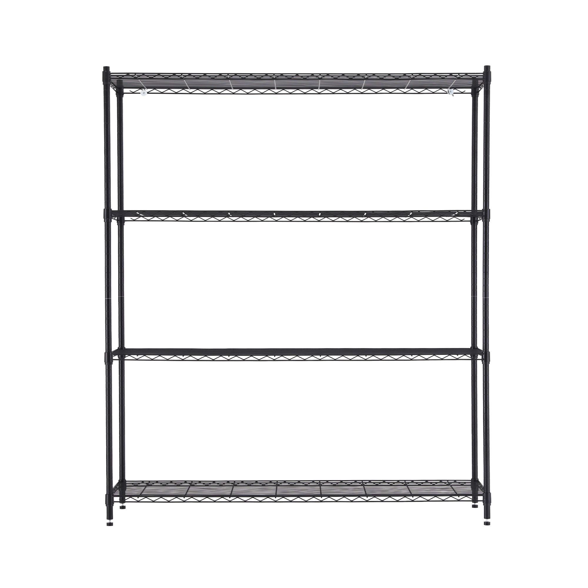 Artiss 4-Tier Kitchen Rack Shelf with Wheels Shelving 152x45x187CM Adjustable Metal Storage Shelves KR-MEL-4S-150-BK