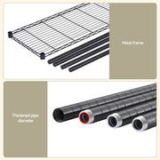 Artiss 4-Tier Kitchen Rack Shelf with Wheels Shelving 152x45x187CM Adjustable Metal Storage Shelves KR-MEL-4S-150-BK