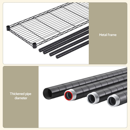 Artiss 4-Tier Kitchen Rack Shelf with Wheels Shelving 152x45x187CM Adjustable Metal Storage Shelves KR-MEL-4S-150-BK