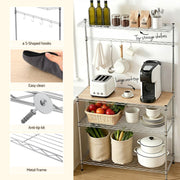 Artiss 4-Tier Metal Kitchen Rack Shelf Silver Storage Shelves Organizer Microwave Stand 90cmx151cm KR-MEL-4S-90-SS