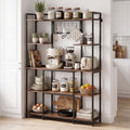 Artiss Kitchen Rack with 6 Hooks Microwave Storage Shelf 120cm x 170cm KR-MEL-5S-120-BKBR