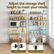 Artiss 5-Tier Kitchen Rack Shelf Shelving 120x45x179CM Adjustable Metal Storage Shelves KR-MEL-5S-120-SS