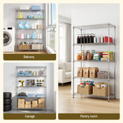 Artiss 5-Tier Kitchen Rack Shelf Shelving 120x45x179CM Adjustable Metal Storage Shelves KR-MEL-5S-120-SS