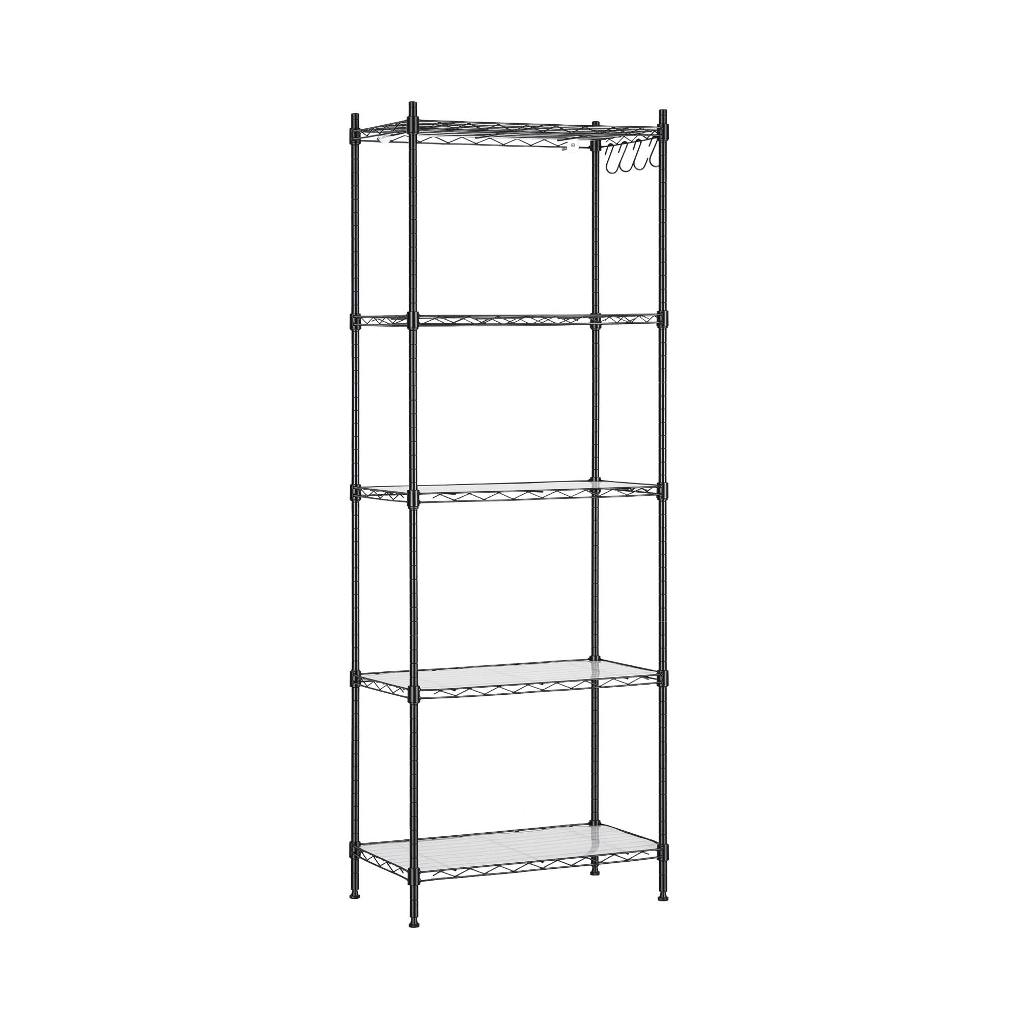 Artiss 5-Tier Kitchen Rack Shelf Shelving Unit 55x30x150CM Adjustable Metal Storage Shelves Black KR-MEL-5S-55-BK