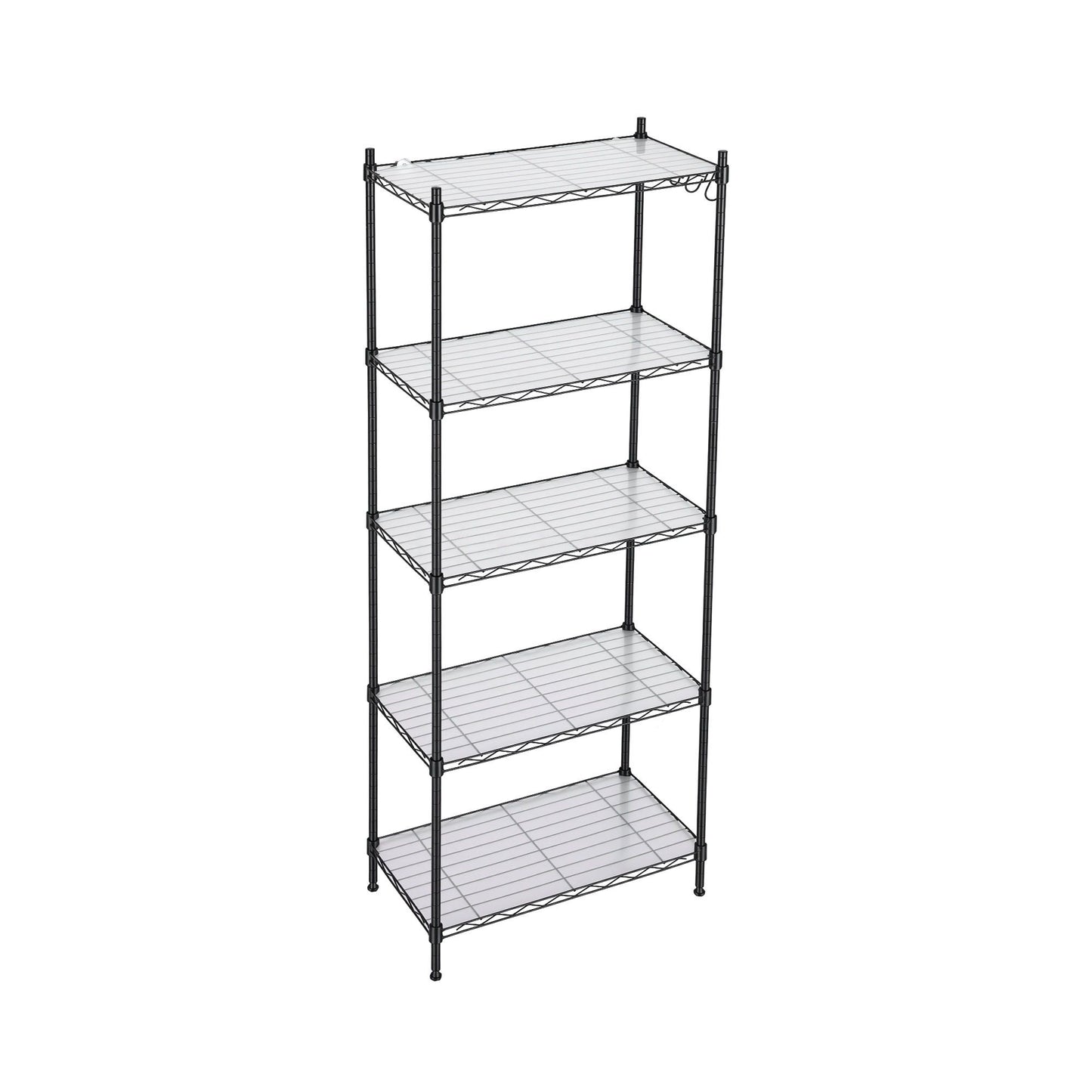 Artiss 5-Tier Kitchen Rack Shelf Shelving Unit 55x30x150CM Adjustable Metal Storage Shelves Black KR-MEL-5S-55-BK