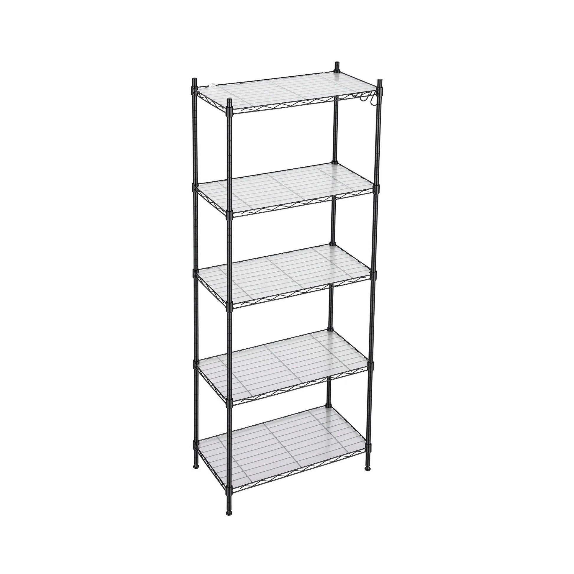 Artiss 5-Tier Kitchen Rack Shelf Shelving Unit 55x30x150CM Adjustable Metal Storage Shelves Black KR-MEL-5S-55-BK