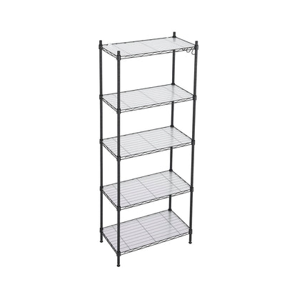 Artiss 5-Tier Kitchen Rack Shelf Shelving Unit 55x30x150CM Adjustable Metal Storage Shelves Black KR-MEL-5S-55-BK