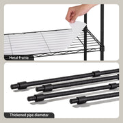 Artiss 5-Tier Kitchen Rack Shelf Shelving Unit 55x30x150CM Adjustable Metal Storage Shelves Black KR-MEL-5S-55-BK