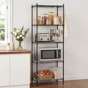 Artiss 5-Tier Kitchen Rack Shelf Shelving Unit 55x30x150CM Adjustable Metal Storage Shelves Black KR-MEL-5S-55-BK