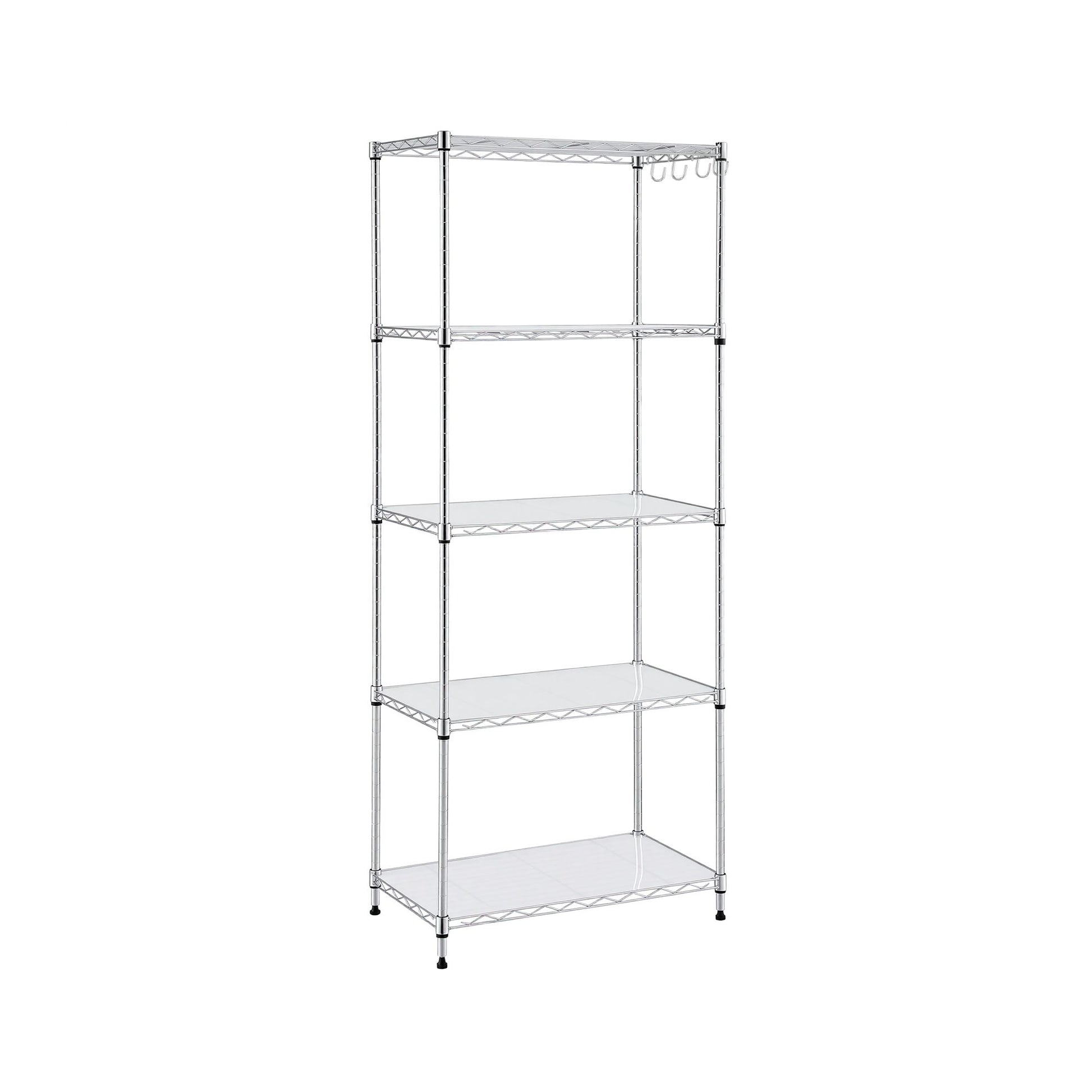 Artiss 5-Tier Kitchen Rack Shelf Shelving Unit 60x35x150CM Adjustable Metal Storage Shelves Silver KR-MEL-5S-60-SS
