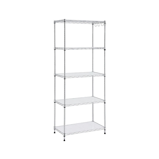 Artiss 5-Tier Kitchen Rack Shelf Shelving Unit 60x35x150CM Adjustable Metal Storage Shelves Silver KR-MEL-5S-60-SS
