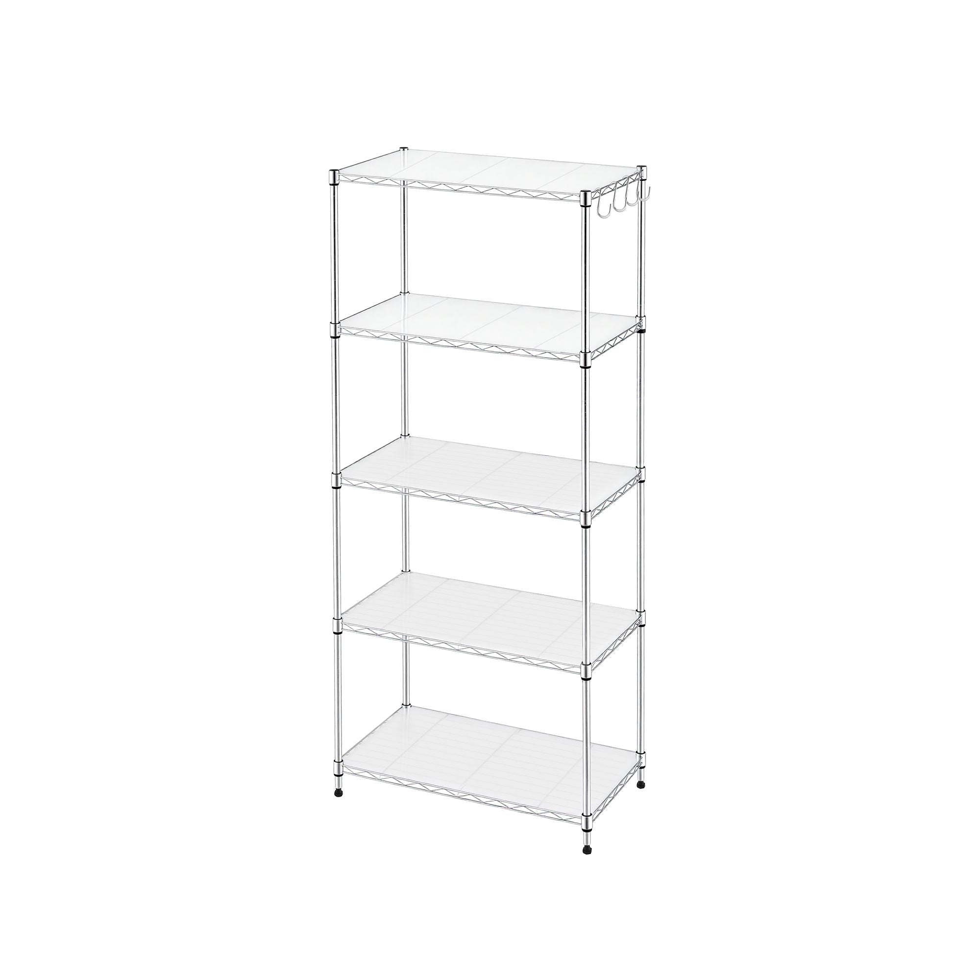 Artiss 5-Tier Kitchen Rack Shelf Shelving Unit 60x35x150CM Adjustable Metal Storage Shelves Silver KR-MEL-5S-60-SS