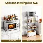 Artiss 5-Tier Kitchen Rack Shelf Shelving Unit 60x35x150CM Adjustable Metal Storage Shelves Silver KR-MEL-5S-60-SS