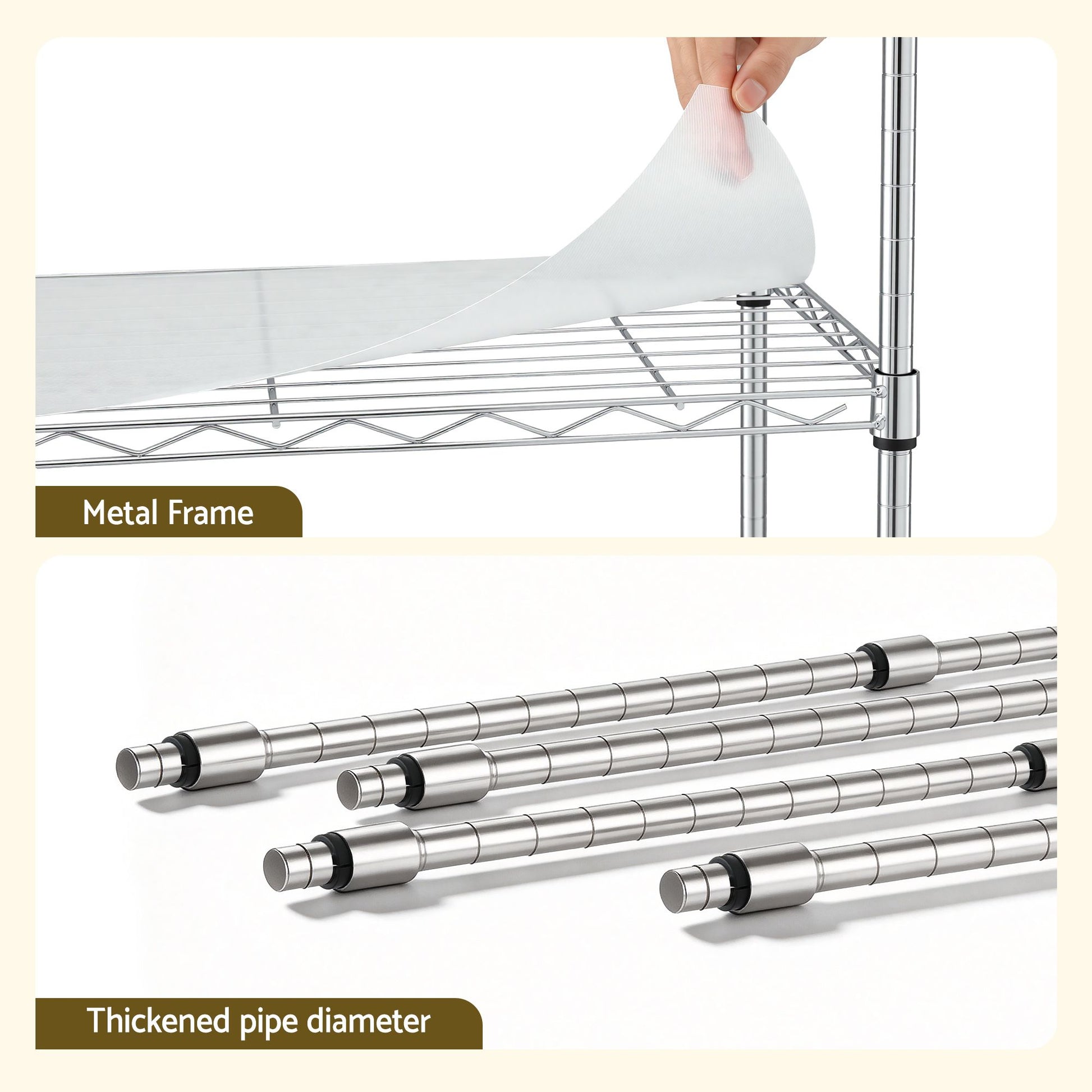 Artiss 5-Tier Kitchen Rack Shelf Shelving Unit 60x35x150CM Adjustable Metal Storage Shelves Silver KR-MEL-5S-60-SS