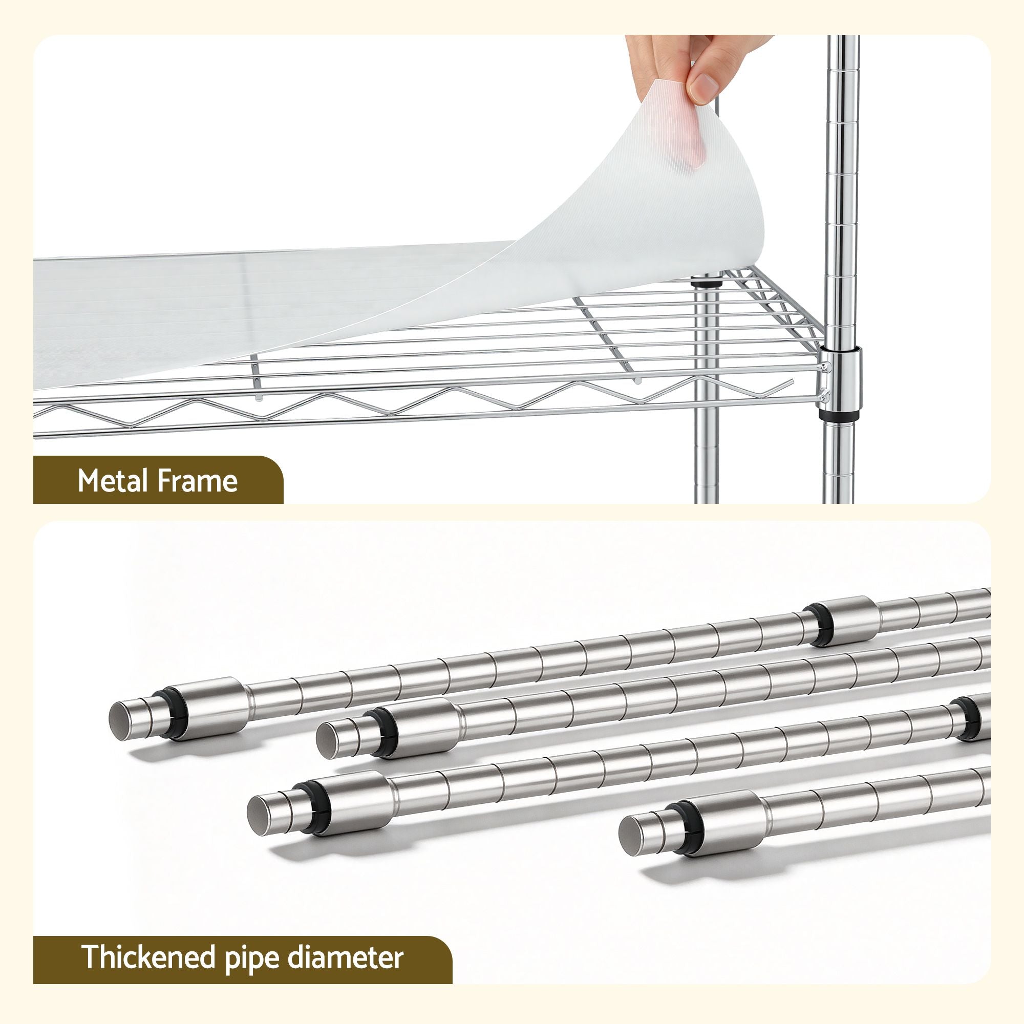 Artiss 5-Tier Kitchen Rack Shelf Shelving Unit 60x35x150CM Adjustable Metal Storage Shelves Silver KR-MEL-5S-60-SS