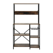 Artiss 5-Tier Kitchen Rack with Power Outlets 90CMX153CM Microwave Storage Shelf KR-MEL-5S-90-2AC-BKBR