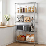 Artiss 5-Tier Kitchen Rack Shelf Shelving 90x35x182CM Adjustable Metal Storage Shelves KR-MEL-5S-90-SS
