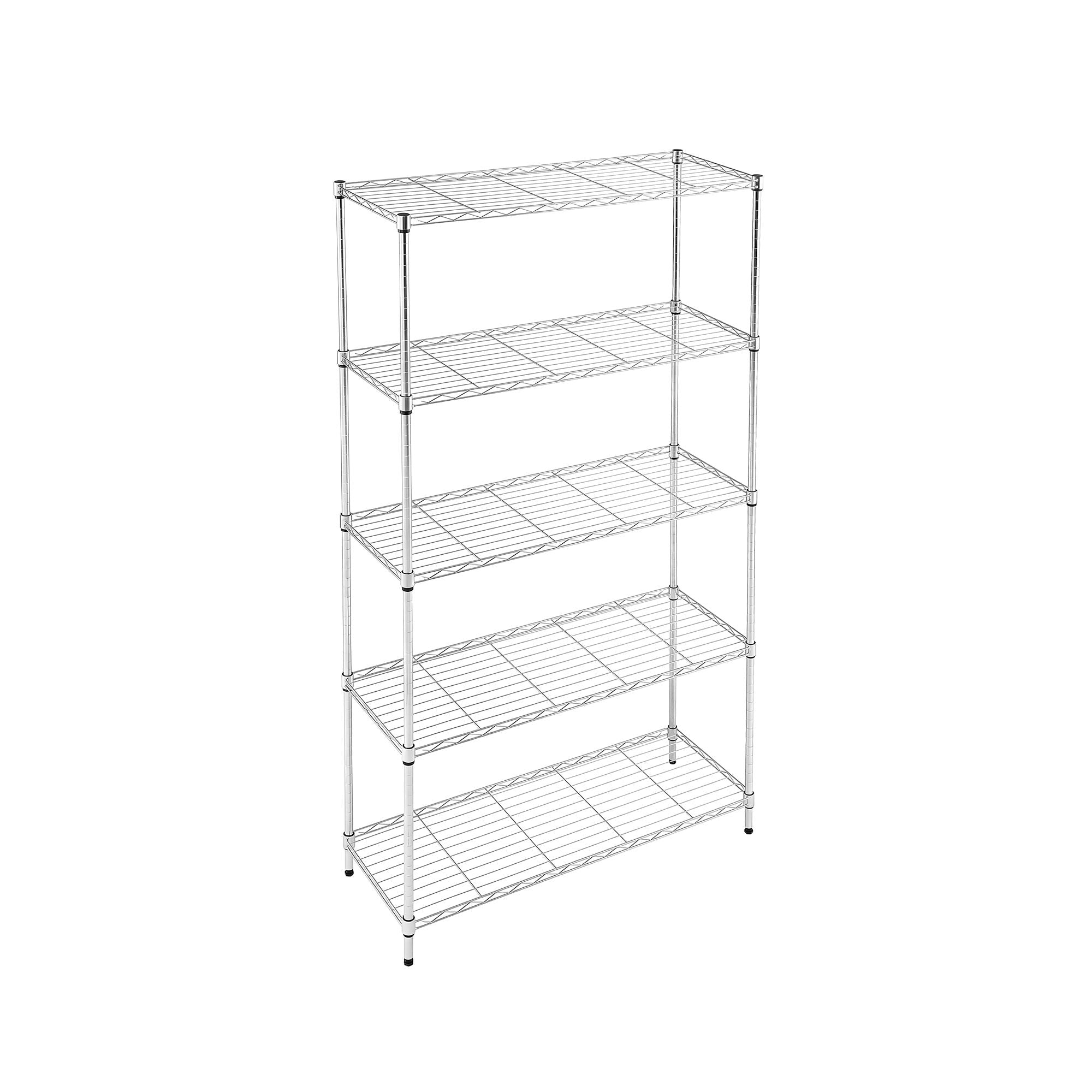Artiss 5-Tier Kitchen Rack Shelf Shelving 90x35x182CM Adjustable Metal Storage Shelves KR-MEL-5S-90-SS