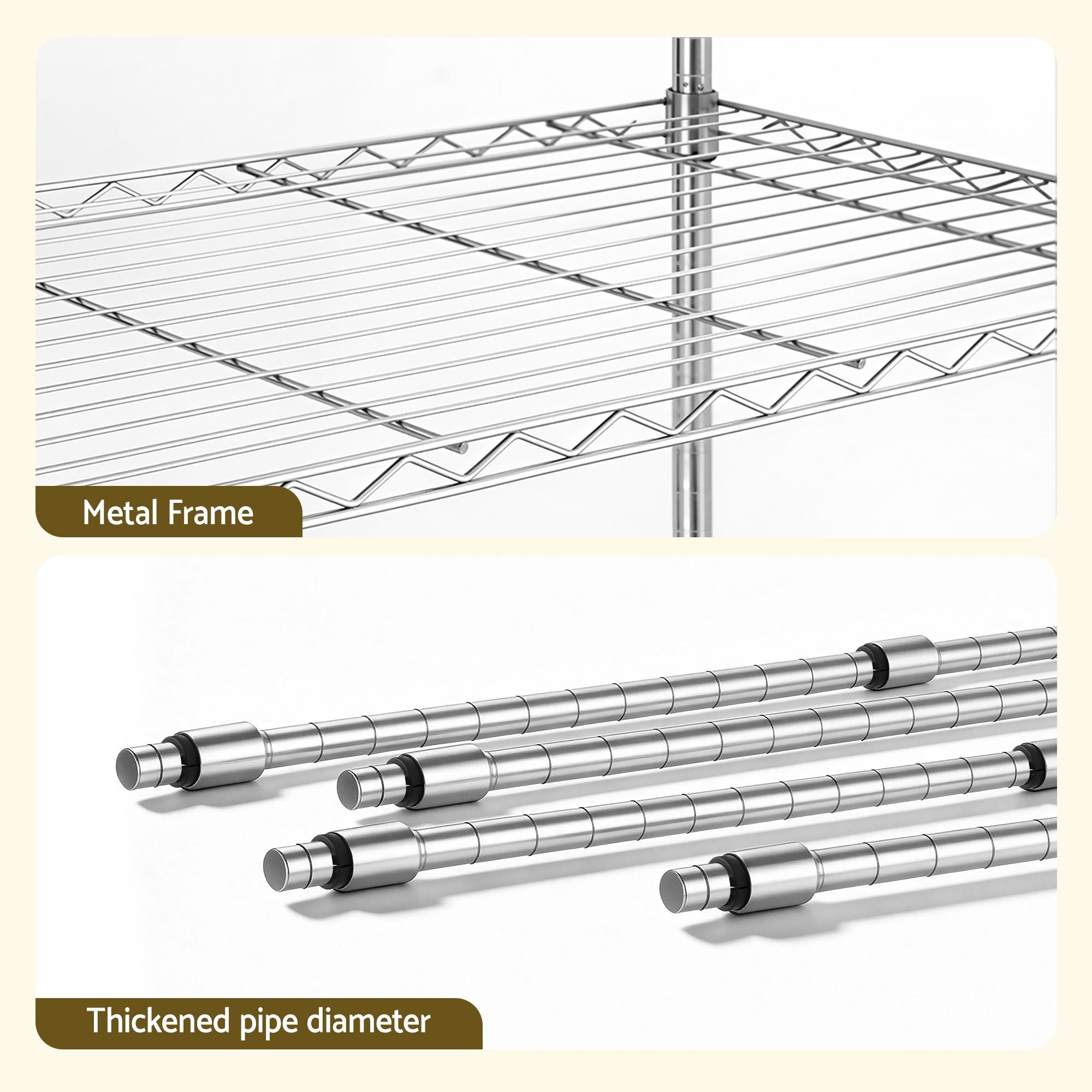 Artiss 5-Tier Kitchen Rack Shelf Shelving 90x35x182CM Adjustable Metal Storage Shelves KR-MEL-5S-90-SS