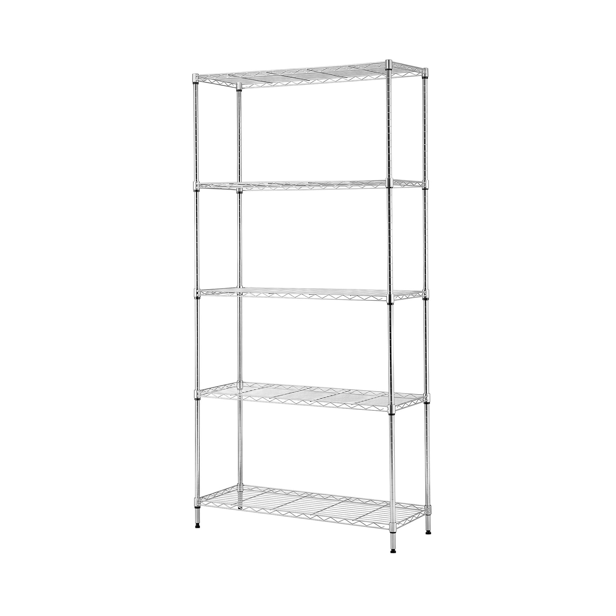 Artiss 5-Tier Kitchen Rack Shelf Shelving 90x35x182CM Adjustable Metal Storage Shelves KR-MEL-5S-90-SS