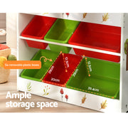 Keezi 3 Tiers Kids Bookshelf Storage Children Bookcase Toy Box Organiser Rack 6 Bins KSB-MFL-CFL