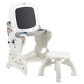 Keezi Kids Table and Chair Set 2 in 1 Easel Desk Stool w/ LCD Writing Tablet KTC-A-2IN1-LCD