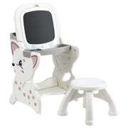 Keezi Kids Table and Chair Set 2 in 1 Easel Desk Stool w/ LCD Writing Tablet KTC-A-2IN1-LCD