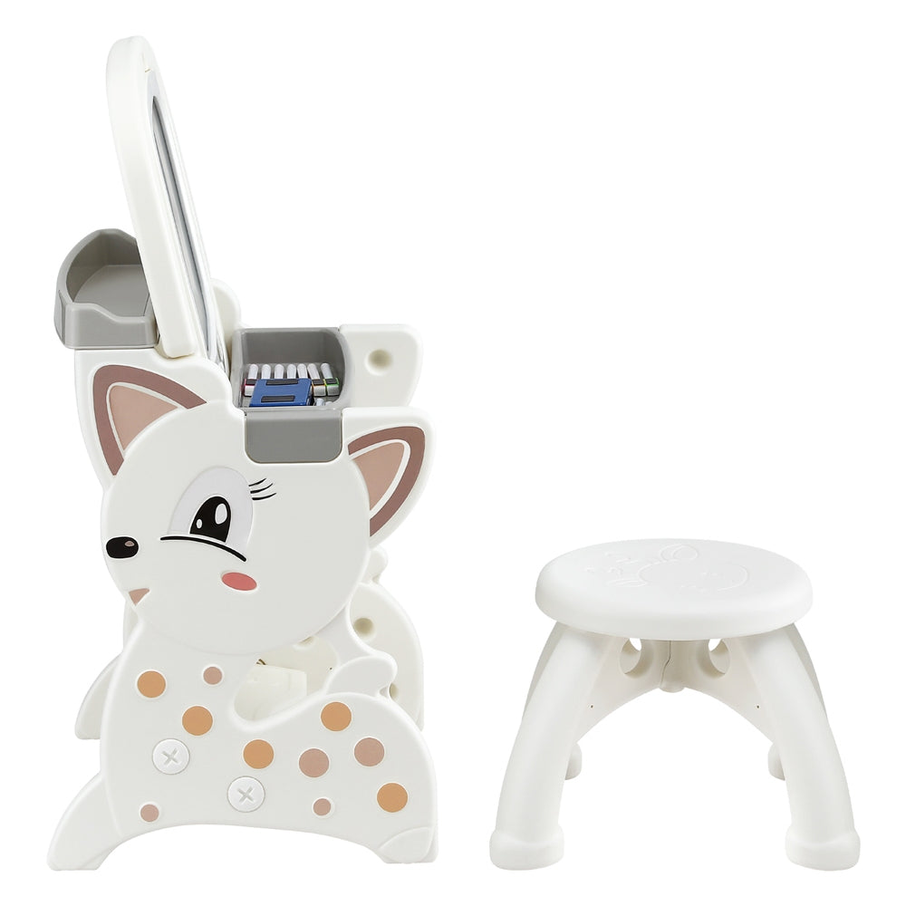 Keezi Kids Table and Chair Set 2 in 1 Easel Desk Stool w/ LCD Writing Tablet KTC-A-2IN1-LCD