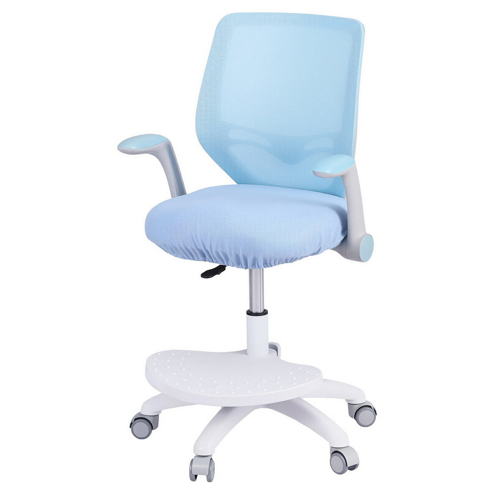 Keezi Kids Ergonomic Study Chair Adjustable w/ Wheels Footrest Blue KTC-A-NETC-BL