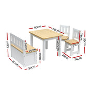 Keezi 2 in 1 Kids Table and Chair Set, Activity Table with Storage Bench and 2 Chairs for Reading, Drawing, KTC-G-BC-NT