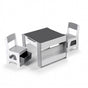 Keezi Kids Table and Chair Set, 4 in 1 Wooden Activity Table with Bookcase, Storage Box and Detachable KTC-G-BS-GY
