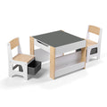 Keezi Kids Table and Chair Set, 4 in 1 Wooden Activity Table with Bookcase, Storage Box and Detachable KTC-G-BS-NT