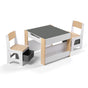 Keezi Kids Table and Chair Set, 4 in 1 Wooden Activity Table with Bookcase, Storage Box and Detachable KTC-G-BS-NT