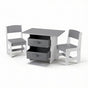 Keezi Kids Table and 2 Chairs Set Wooden Activity Table wit 2 Storage Drawers, Toddler Table and Chair Set KTC-G-MS-GY