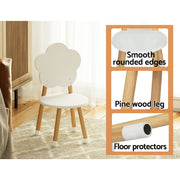 Keezi 5PCS Kids Table and Chairs Set Children Activity Study Play Desk White KTC-MFL-WHWD