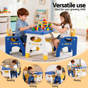 Keezi Kids Table and Chair Set HDPE Toddler Activity Play Set Blue/Yellow KTC-V-2PC-BLYE