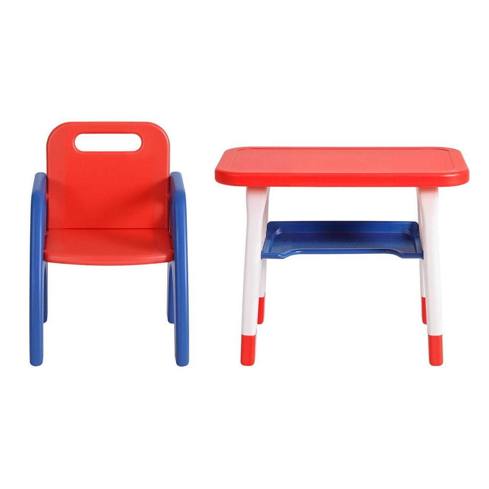 Keezi Kids Table and Chair Set HDPE Toddler Activity Play Set Orange/Yellow KTC-V-2PC-ORBL